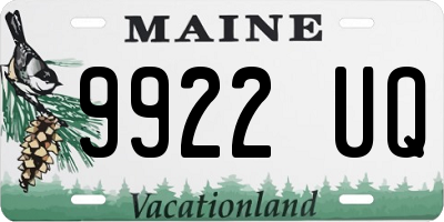 ME license plate 9922UQ