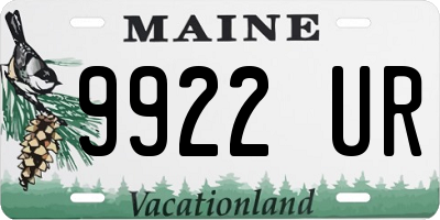 ME license plate 9922UR