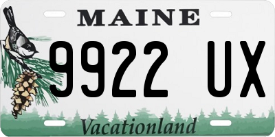 ME license plate 9922UX