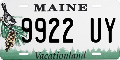 ME license plate 9922UY
