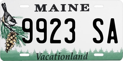 ME license plate 9923SA