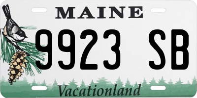ME license plate 9923SB