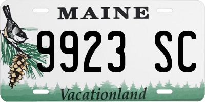 ME license plate 9923SC