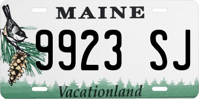 ME license plate 9923SJ