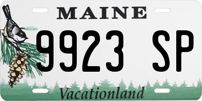 ME license plate 9923SP