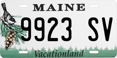 ME license plate 9923SV