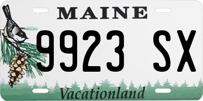 ME license plate 9923SX