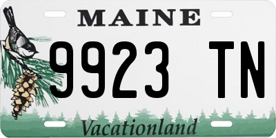 ME license plate 9923TN