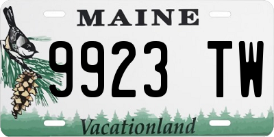 ME license plate 9923TW