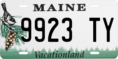 ME license plate 9923TY