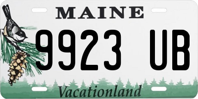 ME license plate 9923UB