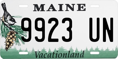 ME license plate 9923UN