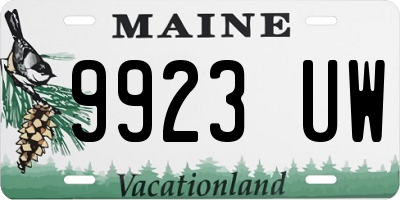 ME license plate 9923UW