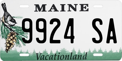 ME license plate 9924SA