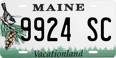 ME license plate 9924SC