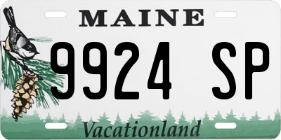 ME license plate 9924SP