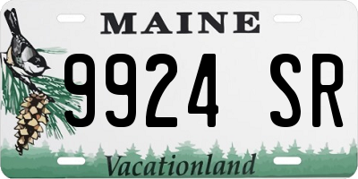 ME license plate 9924SR