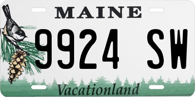ME license plate 9924SW