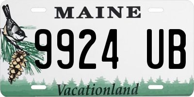 ME license plate 9924UB