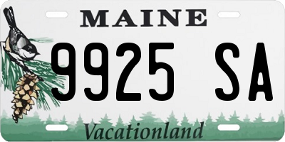 ME license plate 9925SA