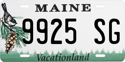 ME license plate 9925SG