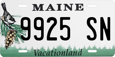 ME license plate 9925SN