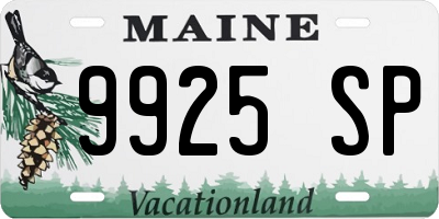 ME license plate 9925SP