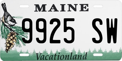 ME license plate 9925SW