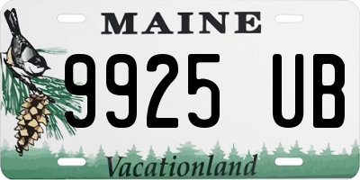 ME license plate 9925UB