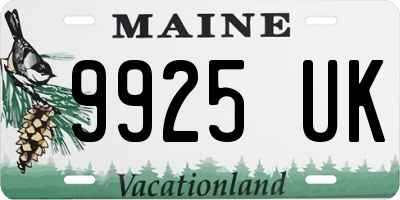 ME license plate 9925UK