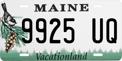 ME license plate 9925UQ