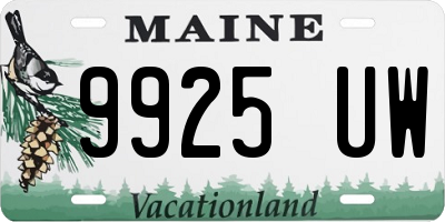 ME license plate 9925UW