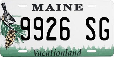 ME license plate 9926SG