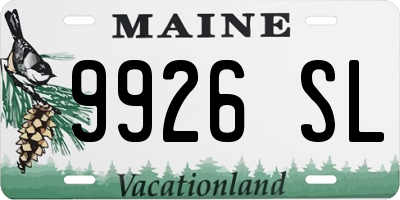 ME license plate 9926SL