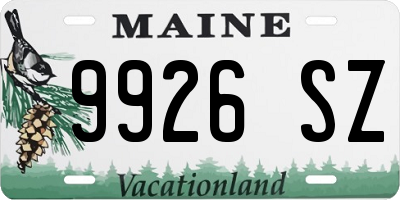 ME license plate 9926SZ