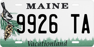 ME license plate 9926TA