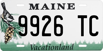 ME license plate 9926TC