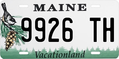 ME license plate 9926TH