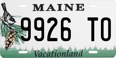 ME license plate 9926TO