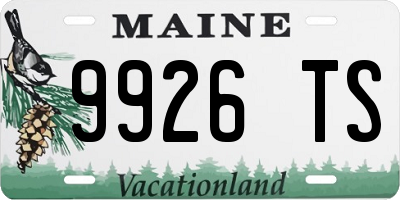 ME license plate 9926TS