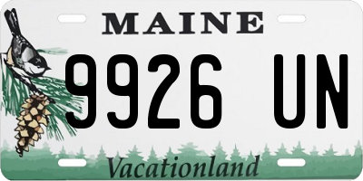 ME license plate 9926UN