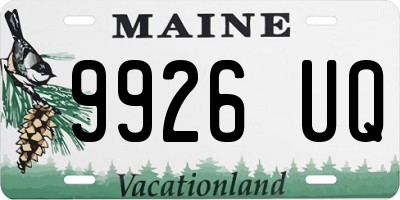 ME license plate 9926UQ