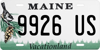 ME license plate 9926US