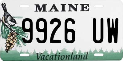 ME license plate 9926UW