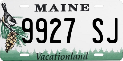 ME license plate 9927SJ