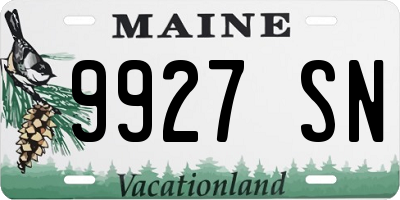 ME license plate 9927SN