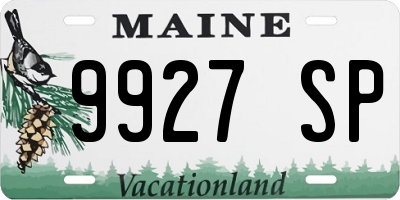 ME license plate 9927SP