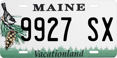 ME license plate 9927SX