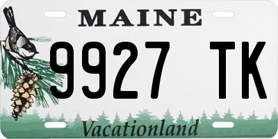 ME license plate 9927TK