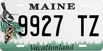 ME license plate 9927TZ